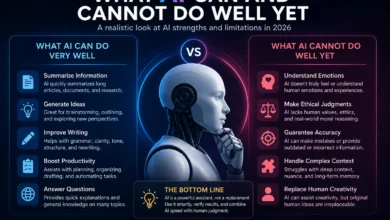 What AI can and cannot do well in 2026 including productivity, reasoning, creativity, and AI limitations