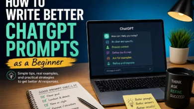 Beginner learning how to write better ChatGPT prompts using practical AI prompting techniques
