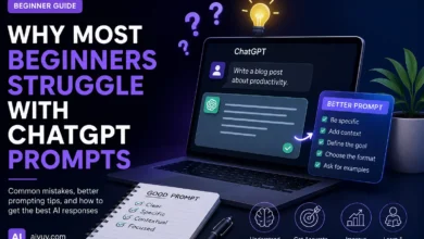 Beginner learning how to improve ChatGPT prompts using AI productivity and workflow tools