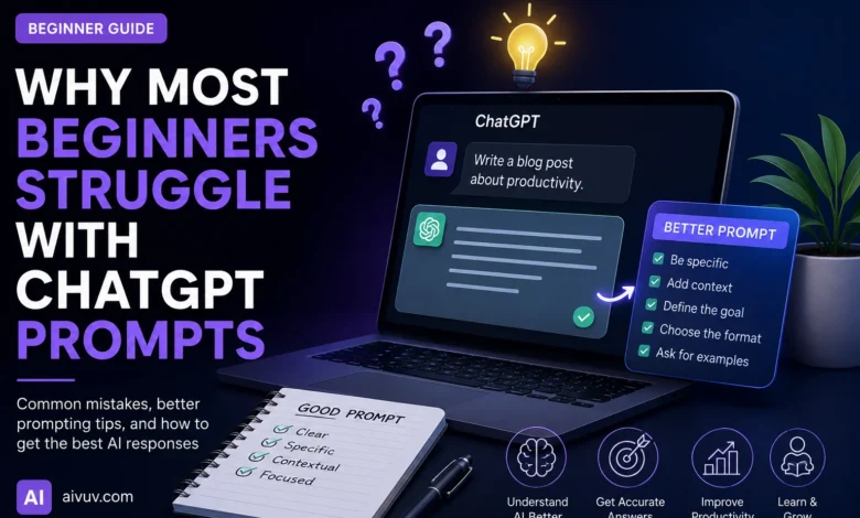 Beginner learning how to improve ChatGPT prompts using AI productivity and workflow tools